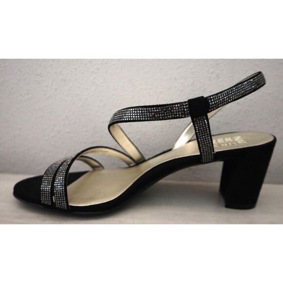 Naturalizer G8501F1001 Women Sz 8M Black Microfiber Vanessa2 Heeled Sandals - Picture 5 of 11